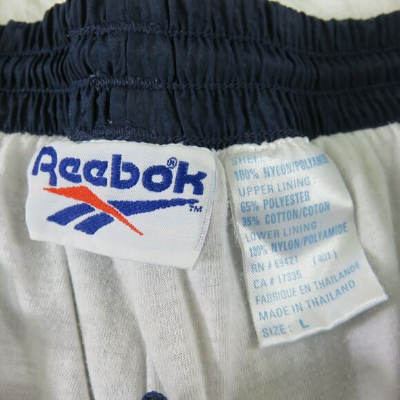 Vintage Reebok Blue Lined Nylon Windbreaker Track Pants - Men's L - Picture 8 of 9